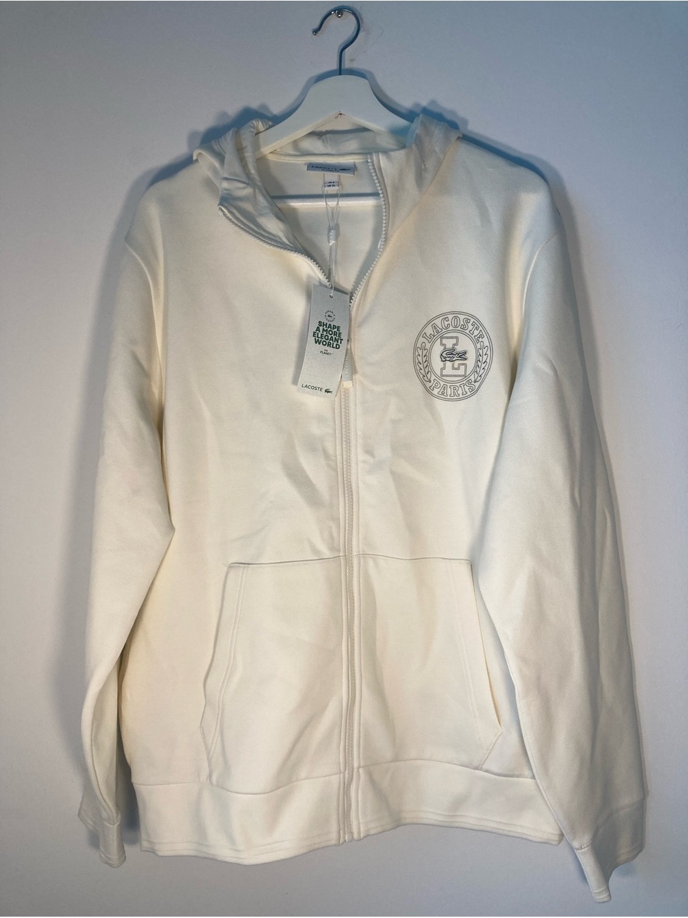 Lacoste Off-White Zip Hoodie